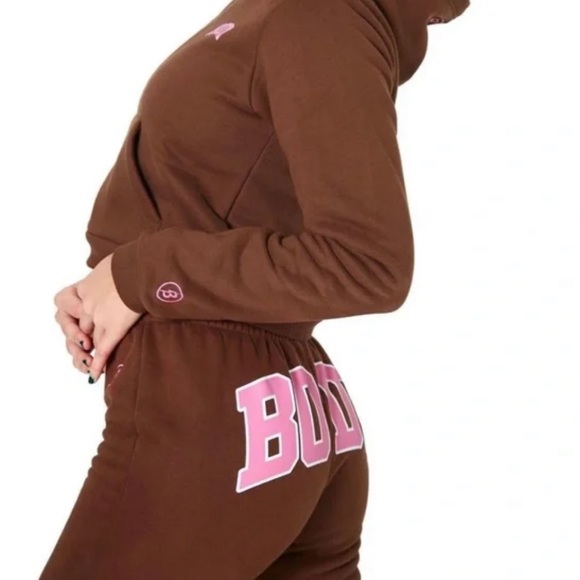 BODY by Raven Tracy Back-shot Sweatsuit Set IN BROWN/PINK - Picture 2 of 10